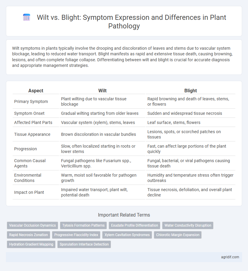 Wilt vs. Blight: Symptom Expression and Differences in Plant Pathology