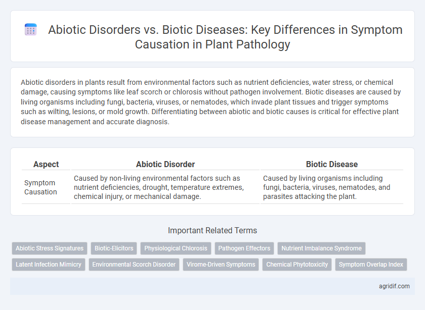 Abiotic Disorders vs. Biotic Diseases: Key Differences in Symptom Causation in Plant Pathology