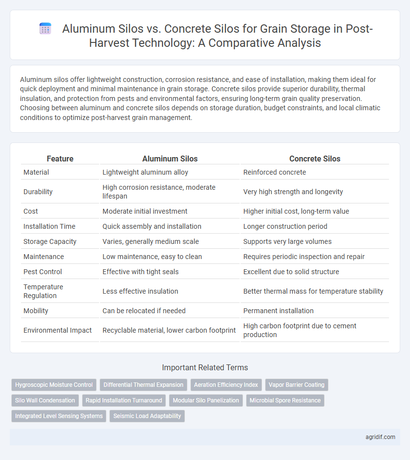 Aluminum Silos vs. Concrete Silos for Grain Storage in Post-Harvest Technology: A Comparative Analysis