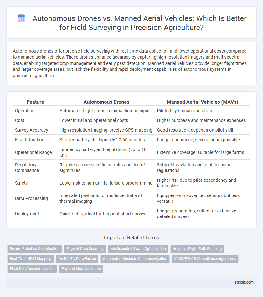 Autonomous Drones vs. Manned Aerial Vehicles: Which Is Better for Field Surveying in Precision Agriculture?