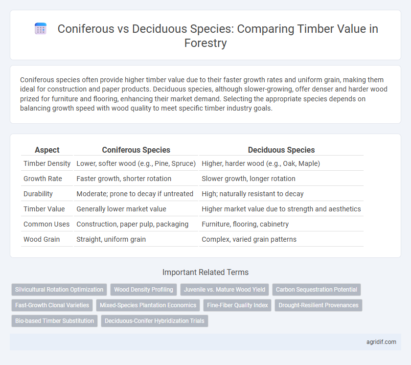 Coniferous vs Deciduous Species: Comparing Timber Value in Forestry