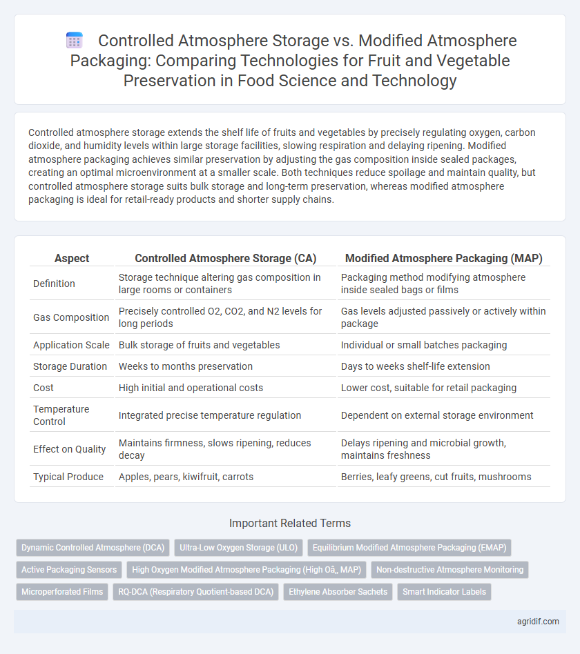 Controlled Atmosphere Storage vs. Modified Atmosphere Packaging: Comparing Technologies for Fruit and Vegetable Preservation in Food Science and Techn