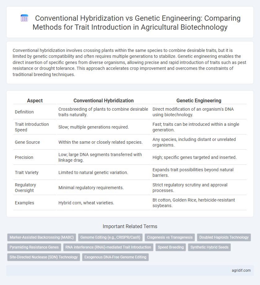 Conventional Hybridization vs Genetic Engineering: Comparing Methods for Trait Introduction in Agricultural Biotechnology
