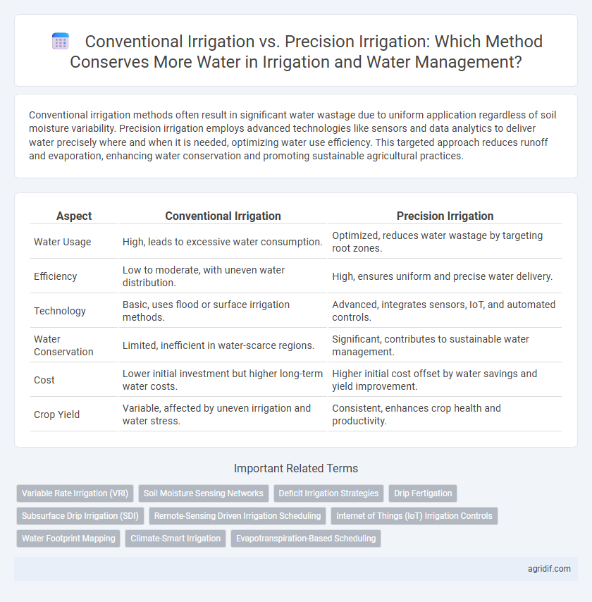 Conventional Irrigation vs. Precision Irrigation: Which Method Conserves More Water in Irrigation and Water Management?