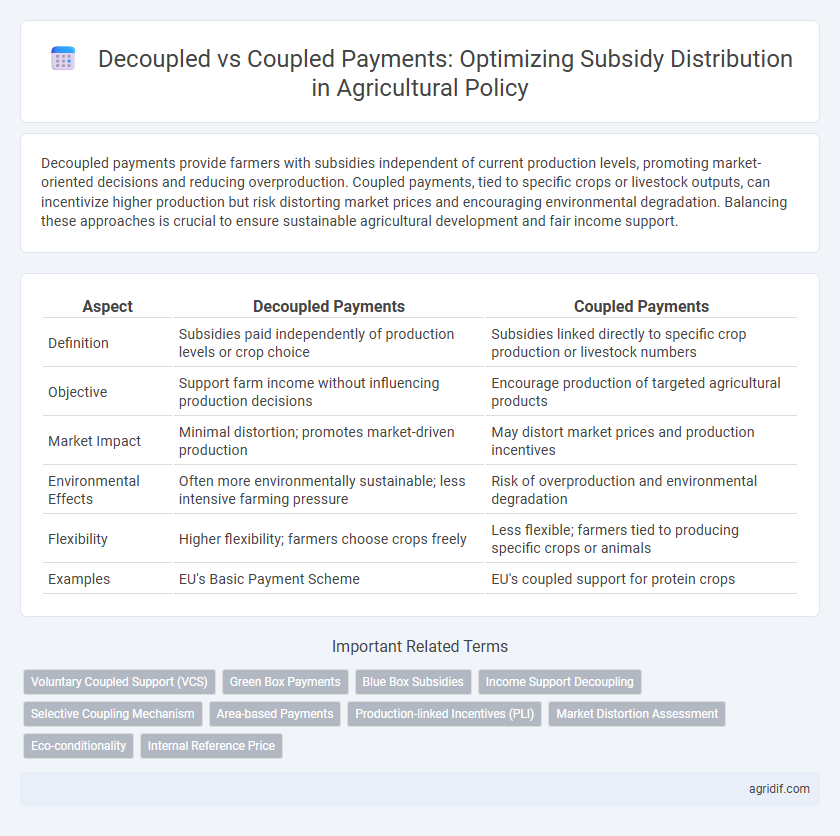 Decoupled vs Coupled Payments: Optimizing Subsidy Distribution in Agricultural Policy