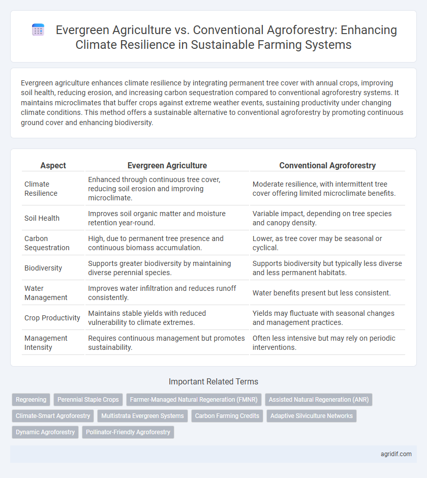 Evergreen Agriculture vs. Conventional Agroforestry: Enhancing Climate Resilience in Sustainable Farming Systems