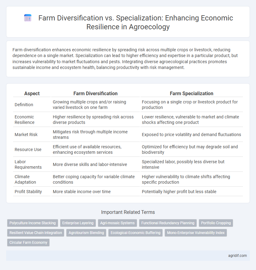 Farm Diversification vs. Specialization: Enhancing Economic Resilience in Agroecology