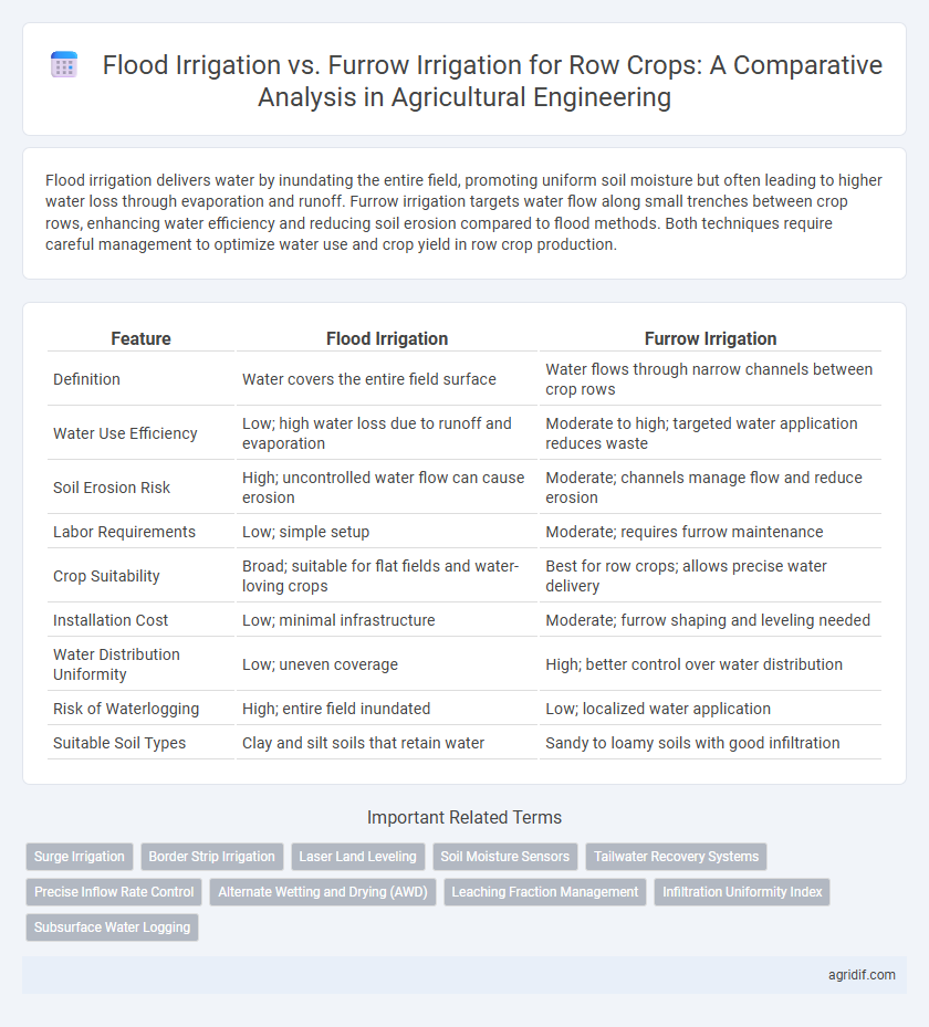 Flood Irrigation vs. Furrow Irrigation for Row Crops: A Comparative Analysis in Agricultural Engineering