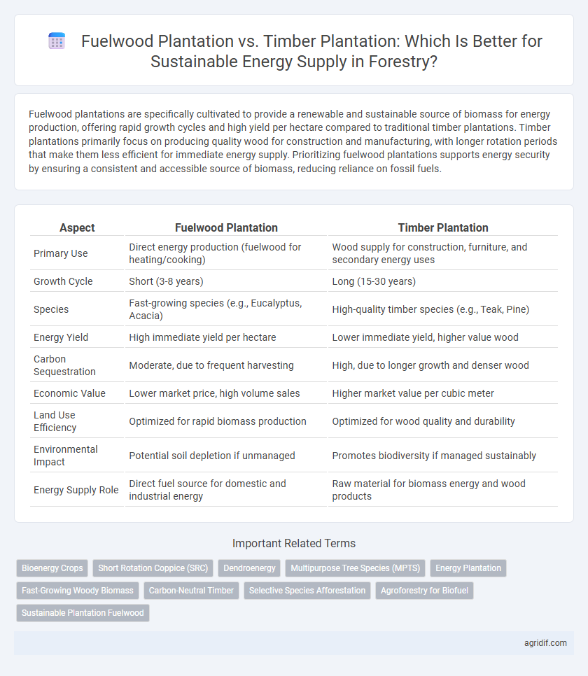 Fuelwood Plantation vs. Timber Plantation: Which Is Better for Sustainable Energy Supply in Forestry?