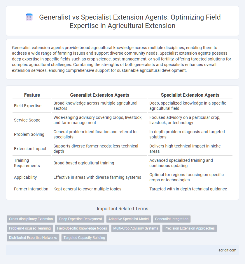 Generalist vs Specialist Extension Agents: Optimizing Field Expertise in Agricultural Extension