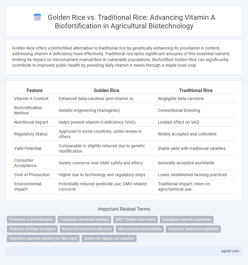 Golden Rice vs. Traditional Rice: Advancing Vitamin A Biofortification in Agricultural Biotechnology