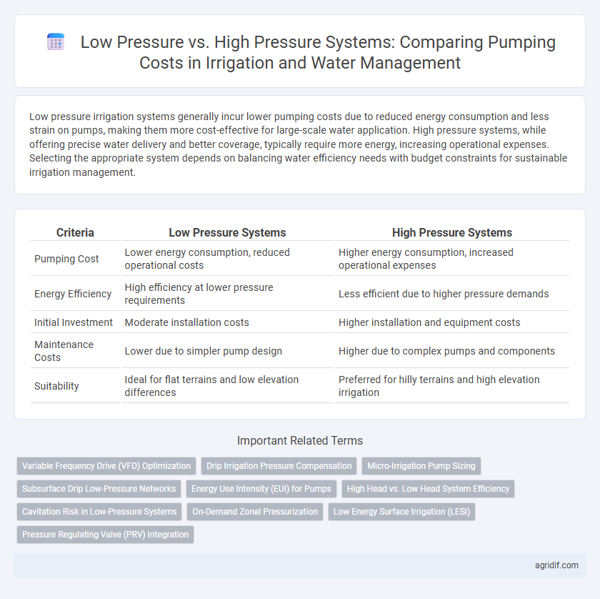 Low Pressure vs. High Pressure Systems: Comparing Pumping Costs in Irrigation and Water Management