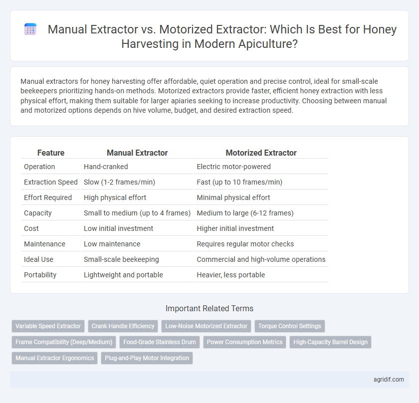Manual Extractor vs. Motorized Extractor: Which Is Best for Honey Harvesting in Modern Apiculture?