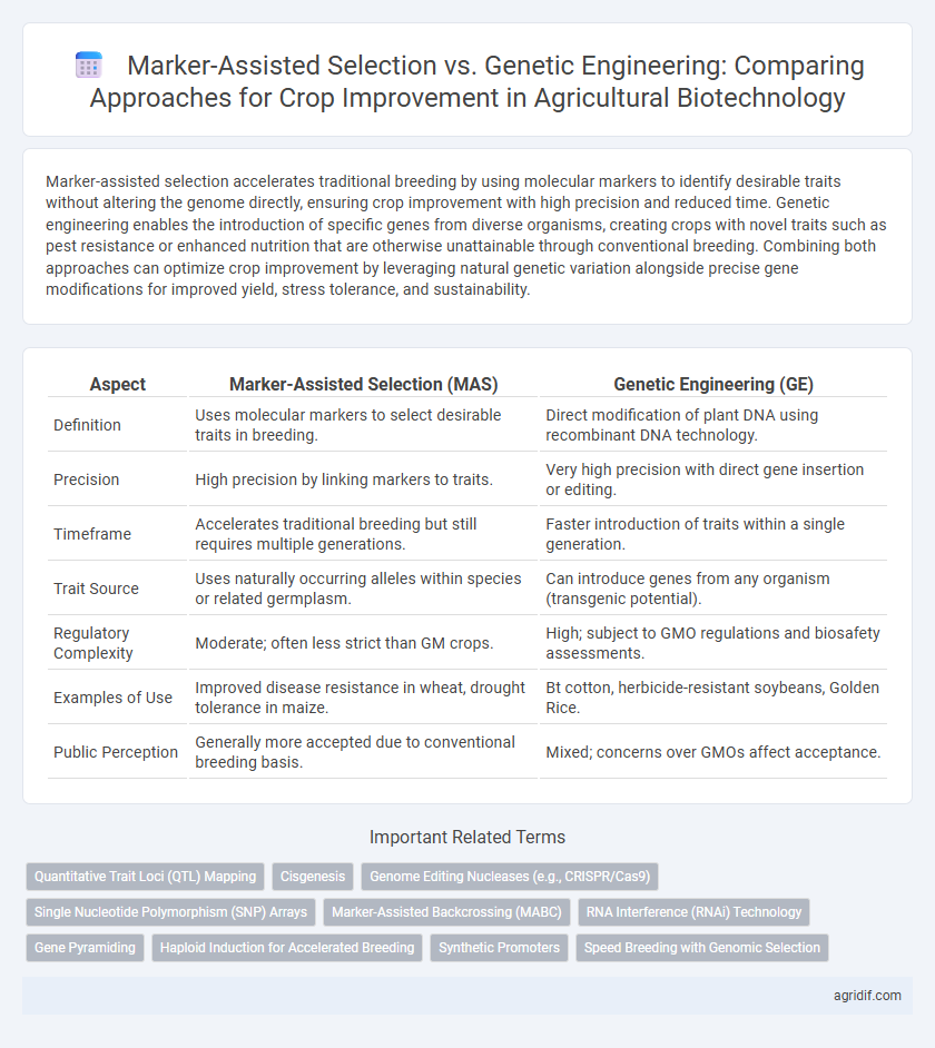 Marker-Assisted Selection vs. Genetic Engineering: Comparing Approaches for Crop Improvement in Agricultural Biotechnology