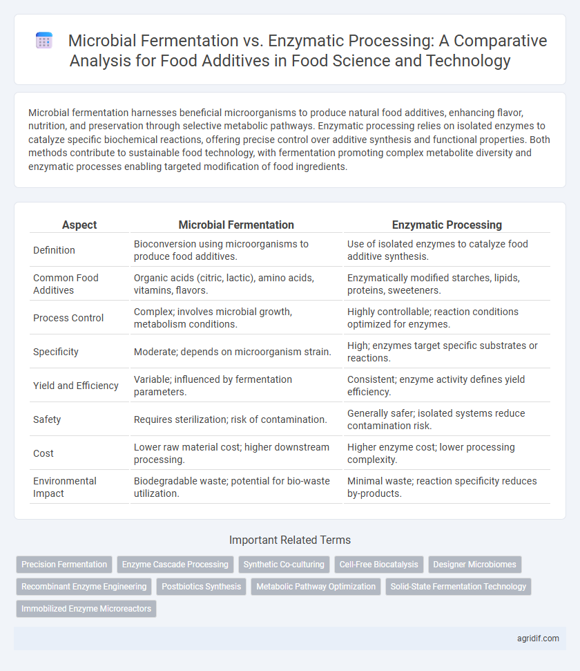 Microbial Fermentation vs. Enzymatic Processing: A Comparative Analysis for Food Additives in Food Science and Technology
