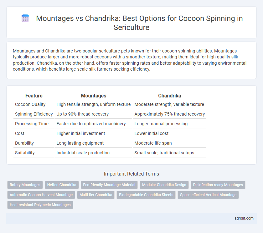 Mountages vs Chandrika: Best Options for Cocoon Spinning in Sericulture