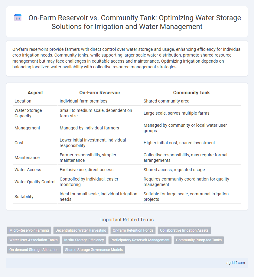 On-Farm Reservoir vs. Community Tank: Optimizing Water Storage Solutions for Irrigation and Water Management