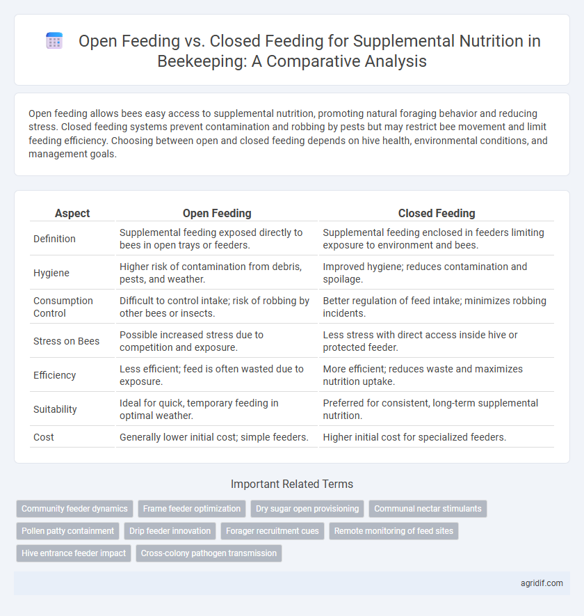 Open Feeding vs. Closed Feeding for Supplemental Nutrition in Beekeeping: A Comparative Analysis