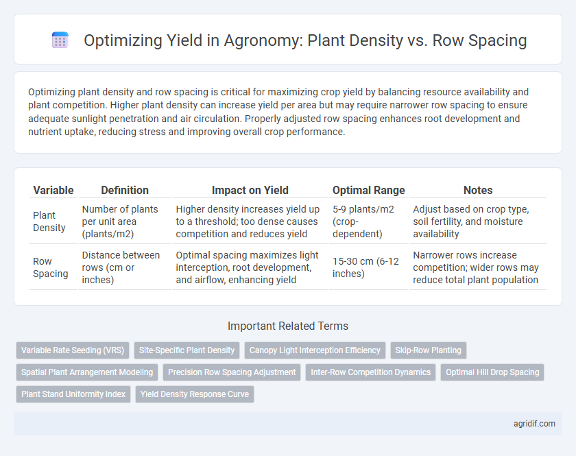 Optimizing Yield in Agronomy: Plant Density vs. Row Spacing