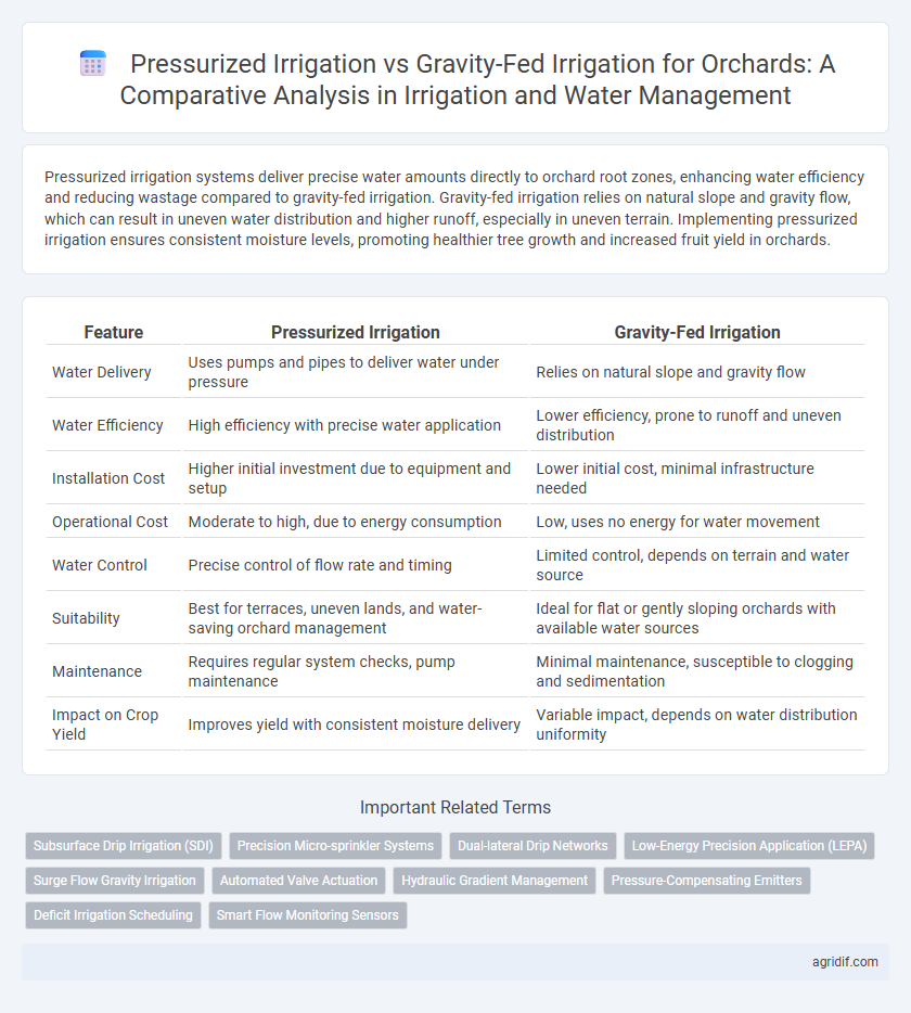 Pressurized Irrigation vs Gravity-Fed Irrigation for Orchards: A Comparative Analysis in Irrigation and Water Management