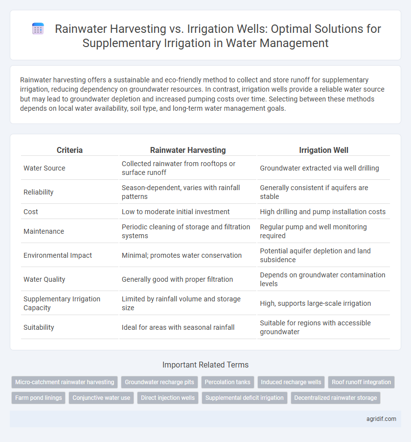 Rainwater Harvesting vs. Irrigation Wells: Optimal Solutions for Supplementary Irrigation in Water Management