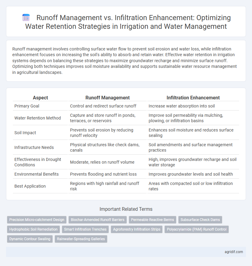 Runoff Management vs. Infiltration Enhancement: Optimizing Water Retention Strategies in Irrigation and Water Management