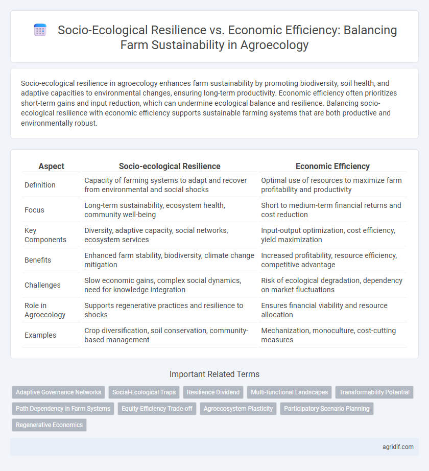 Socio-Ecological Resilience vs. Economic Efficiency: Balancing Farm Sustainability in Agroecology