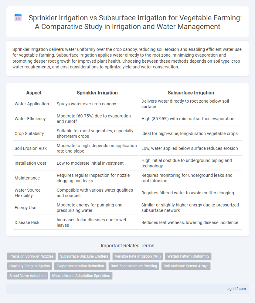 Sprinkler Irrigation vs Subsurface Irrigation for Vegetable Farming: A Comparative Study in Irrigation and Water Management