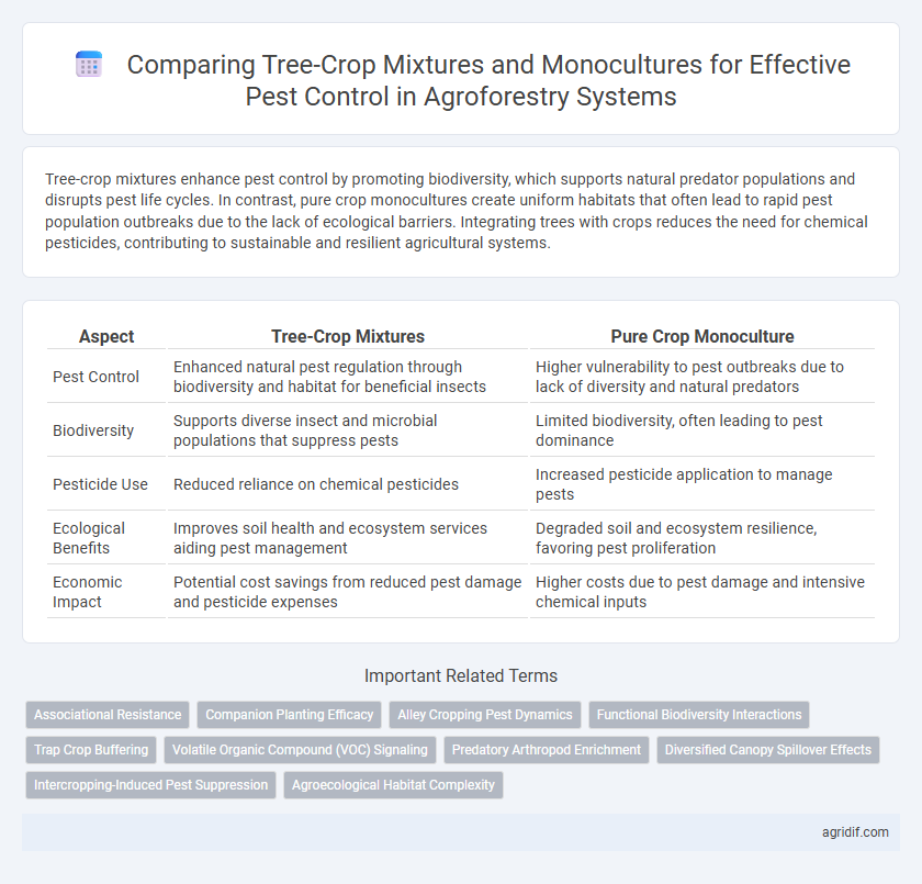 Comparing Tree-Crop Mixtures and Monocultures for Effective Pest Control in Agroforestry Systems