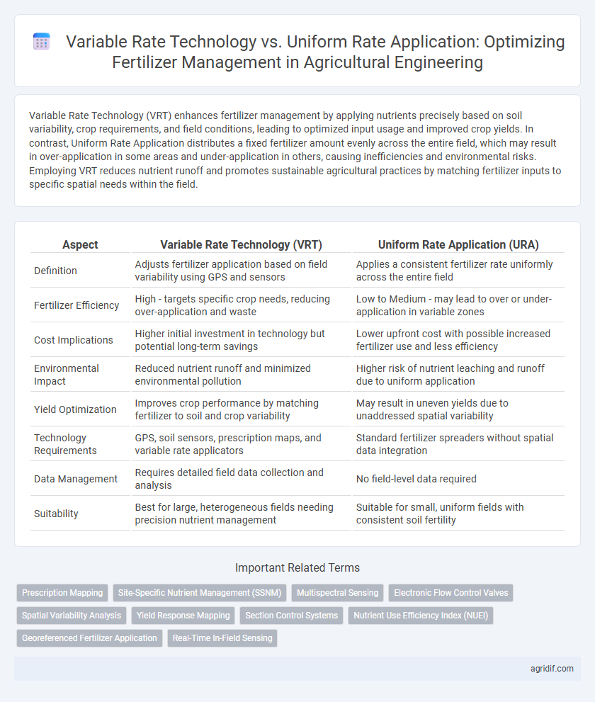 Variable Rate Technology vs. Uniform Rate Application: Optimizing Fertilizer Management in Agricultural Engineering