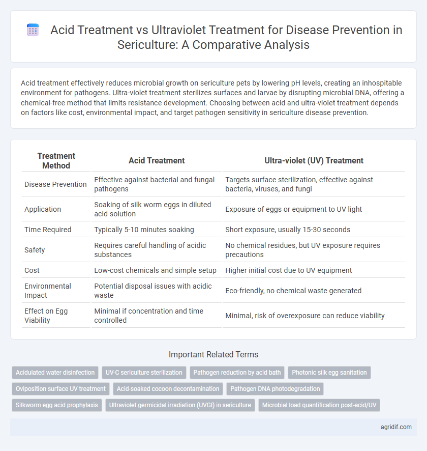 Acid Treatment vs Ultraviolet Treatment for Disease Prevention in Sericulture: A Comparative Analysis