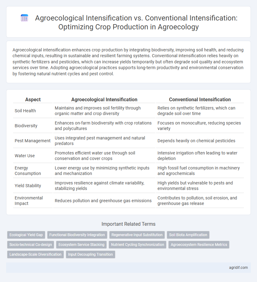 Agroecological Intensification vs. Conventional Intensification: Optimizing Crop Production in Agroecology