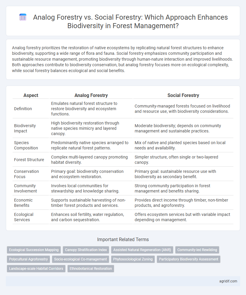 Analog Forestry vs. Social Forestry: Which Approach Enhances Biodiversity in Forest Management?