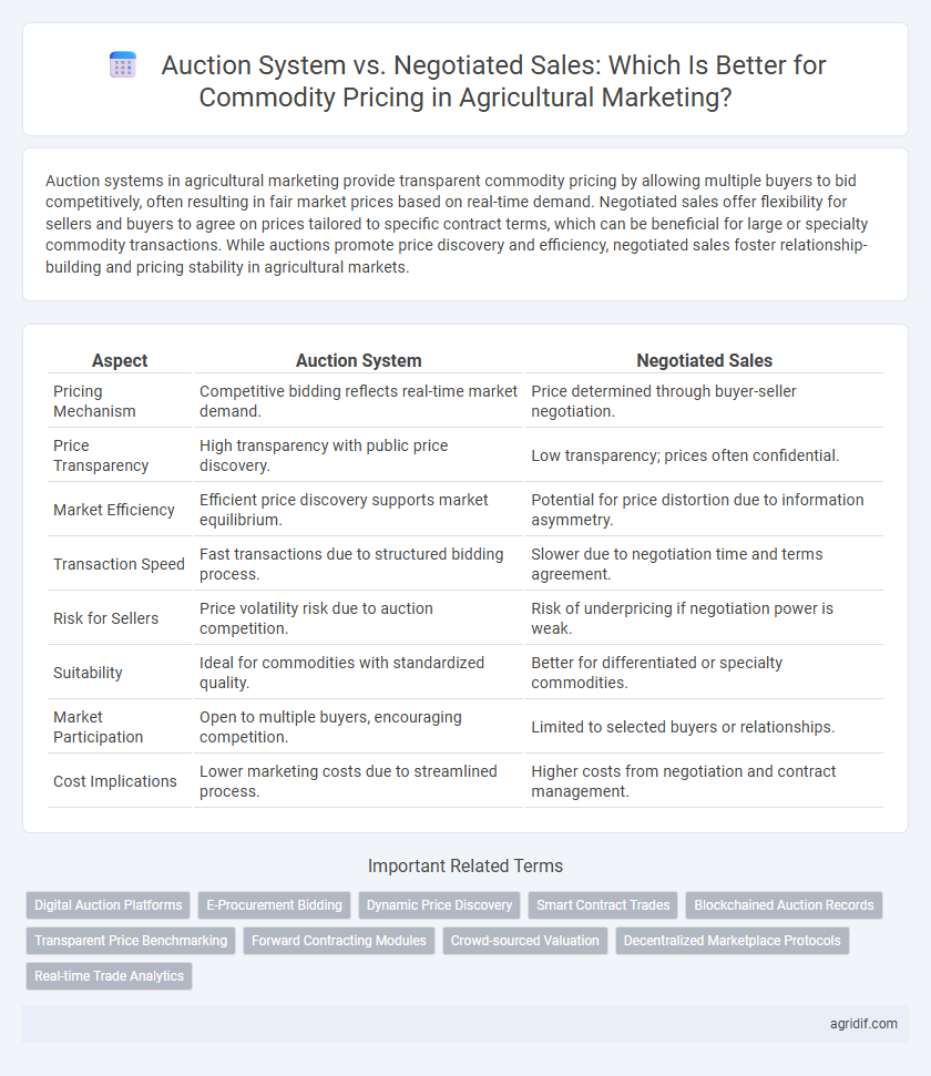 Auction System vs. Negotiated Sales: Which Is Better for Commodity Pricing in Agricultural Marketing?