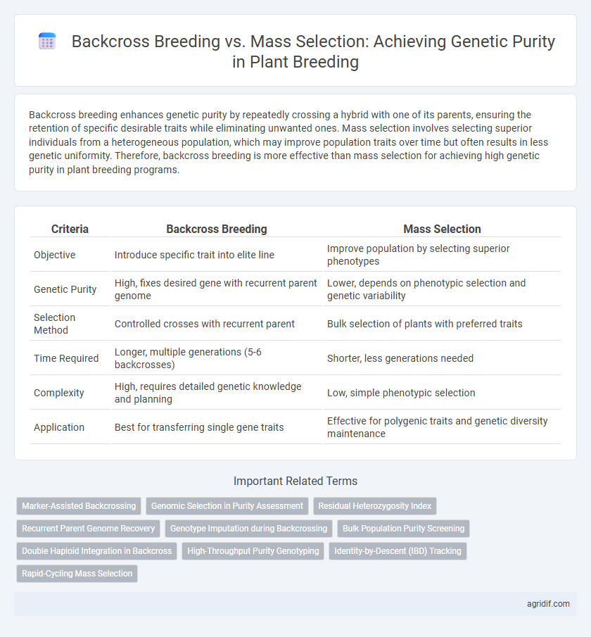 Backcross Breeding vs. Mass Selection: Achieving Genetic Purity in Plant Breeding