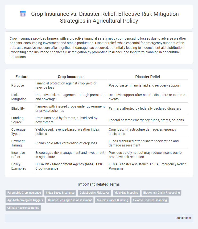 Crop Insurance vs. Disaster Relief: Effective Risk Mitigation Strategies in Agricultural Policy