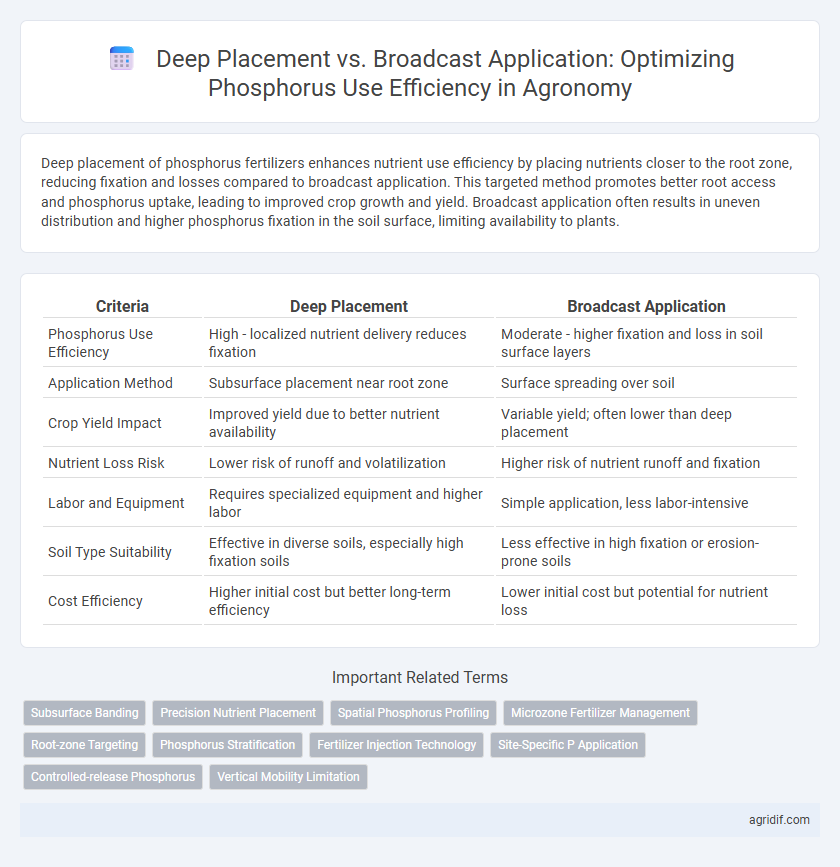 Deep Placement vs. Broadcast Application: Optimizing Phosphorus Use Efficiency in Agronomy