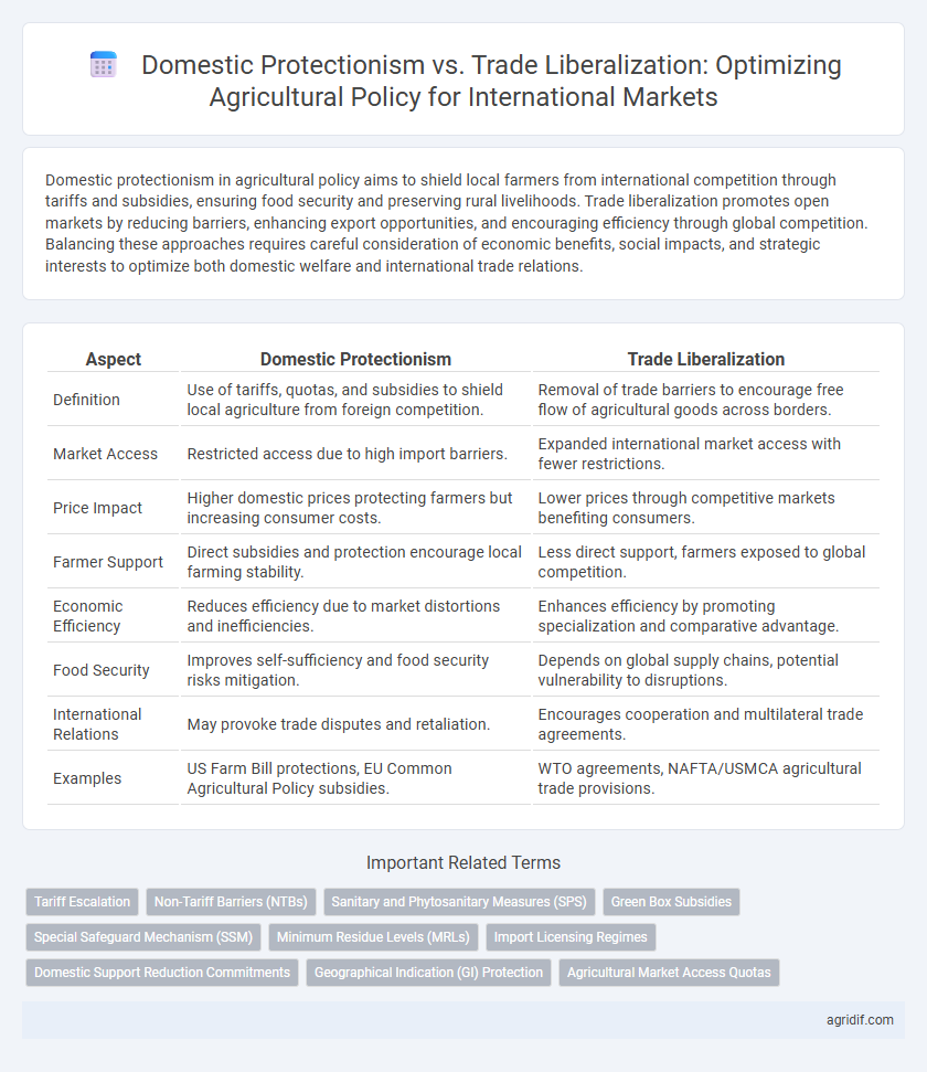 Domestic Protectionism vs. Trade Liberalization: Optimizing Agricultural Policy for International Markets