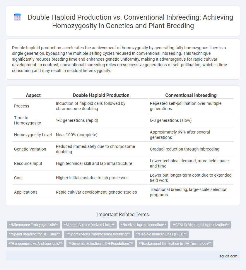 Double Haploid Production vs. Conventional Inbreeding: Achieving Homozygosity in Genetics and Plant Breeding