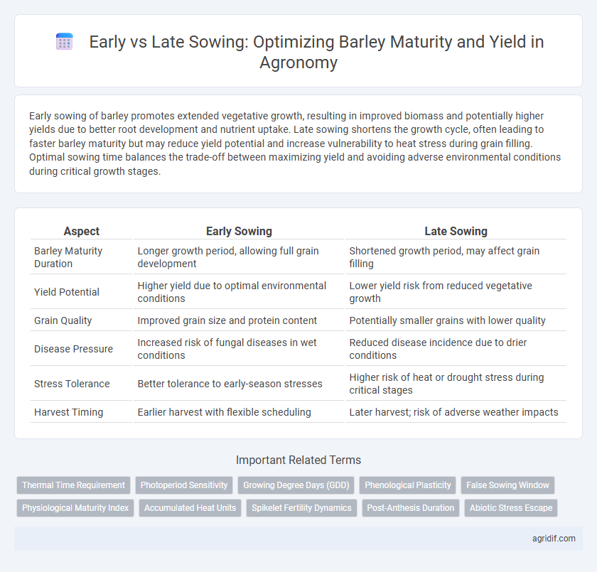 Early vs Late Sowing: Optimizing Barley Maturity and Yield in Agronomy