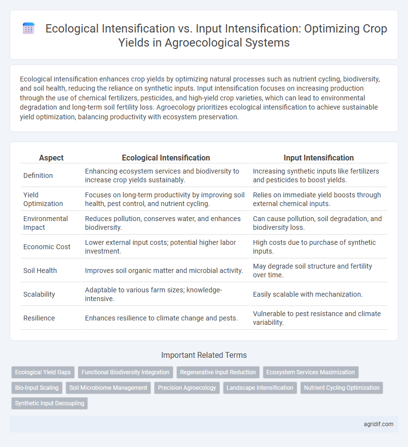 Ecological Intensification vs. Input Intensification: Optimizing Crop Yields in Agroecological Systems