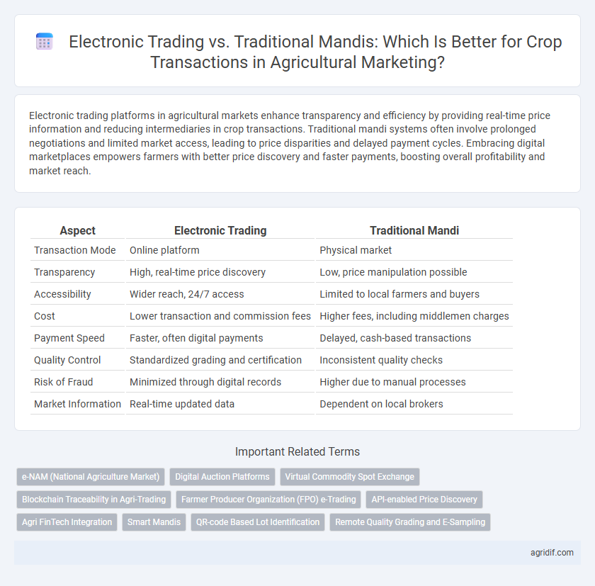Electronic Trading vs. Traditional Mandis: Which Is Better for Crop Transactions in Agricultural Marketing?