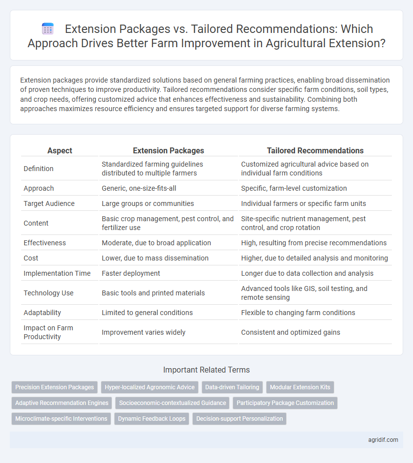 Extension Packages vs. Tailored Recommendations: Which Approach Drives Better Farm Improvement in Agricultural Extension?