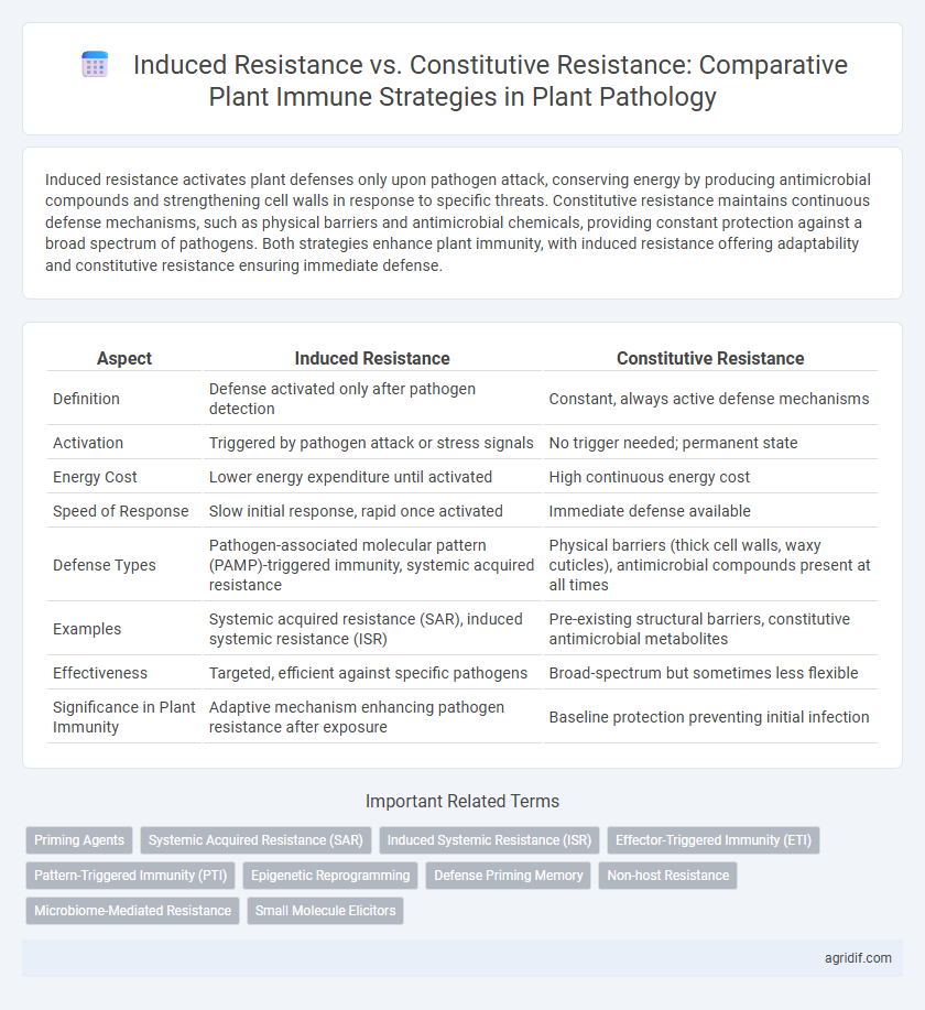 Induced Resistance vs. Constitutive Resistance: Comparative Plant Immune Strategies in Plant Pathology