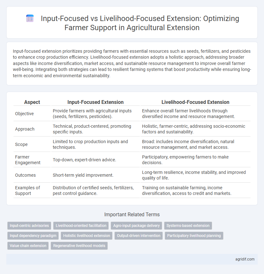 Input-Focused vs Livelihood-Focused Extension: Optimizing Farmer Support in Agricultural Extension