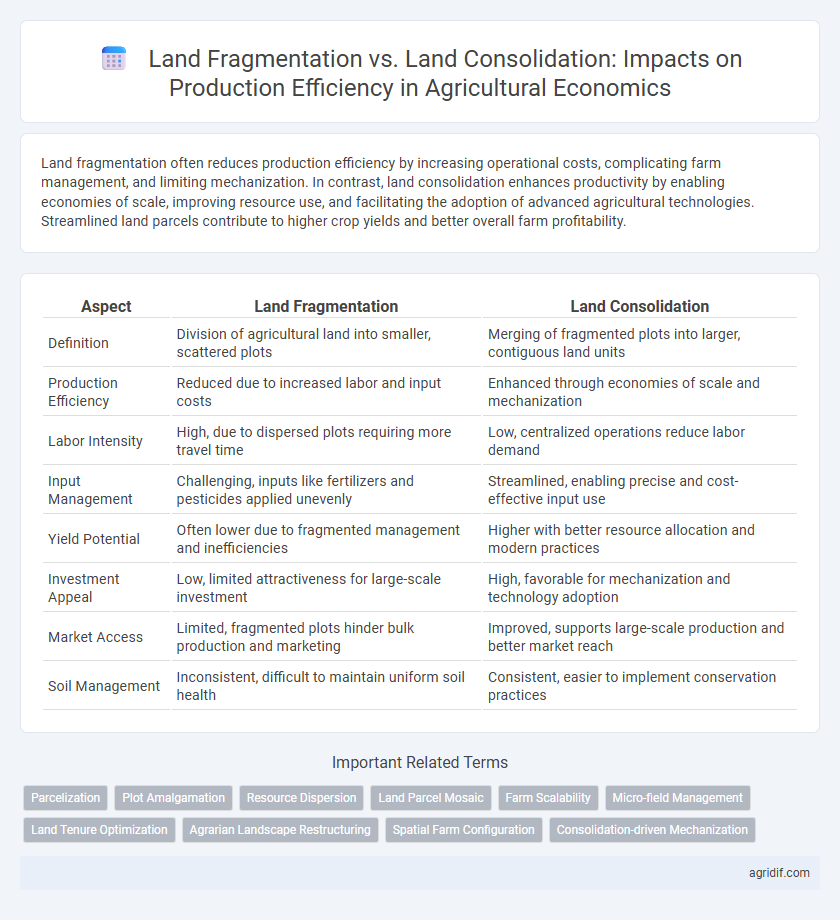 Land Fragmentation vs. Land Consolidation: Impacts on Production Efficiency in Agricultural Economics