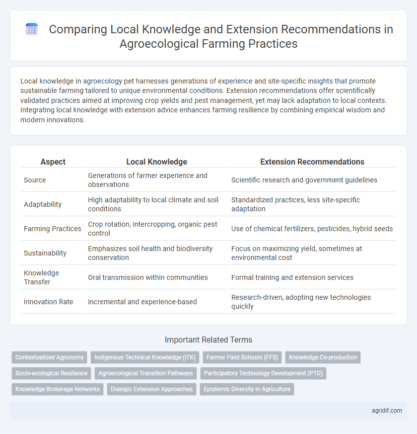 Comparing Local Knowledge and Extension Recommendations in Agroecological Farming Practices