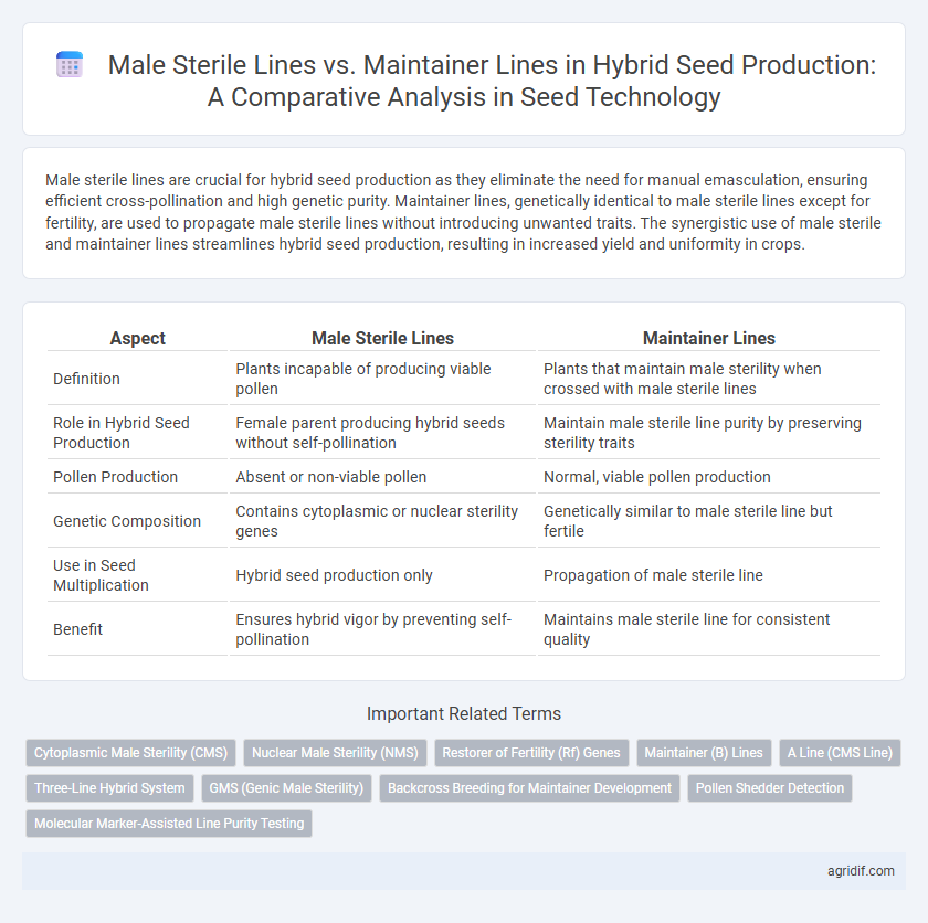 Male Sterile Lines vs. Maintainer Lines in Hybrid Seed Production: A Comparative Analysis in Seed Technology