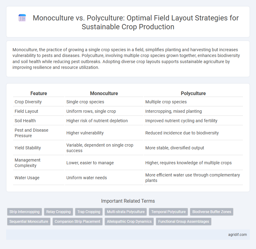 Monoculture vs. Polyculture: Optimal Field Layout Strategies for Sustainable Crop Production