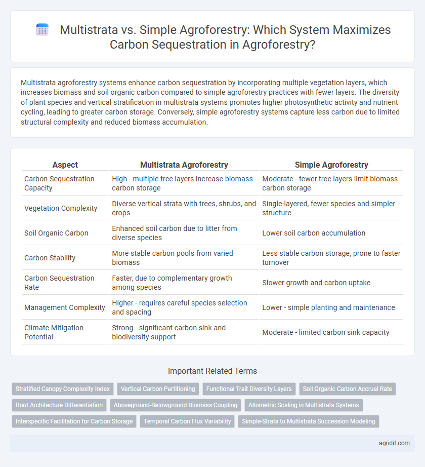 Multistrata vs. Simple Agroforestry: Which System Maximizes Carbon Sequestration in Agroforestry?